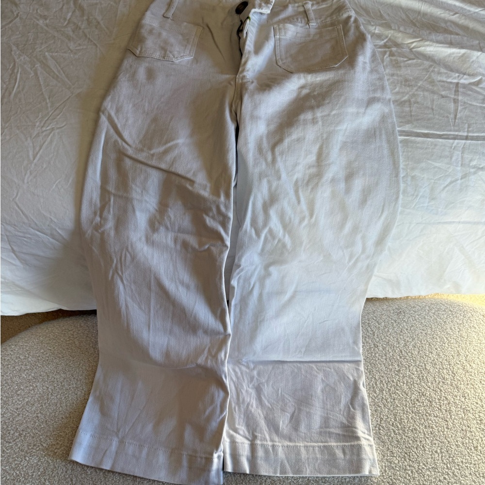 Pilcro Colette White High-Waisted Pants